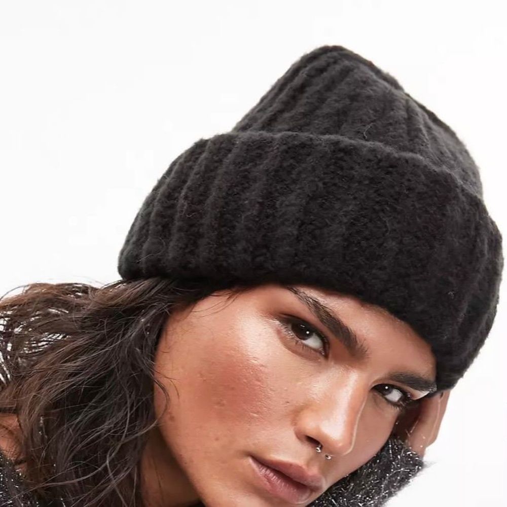 Topshop Black Ribbed Beanie | Nwot | Winter Essential